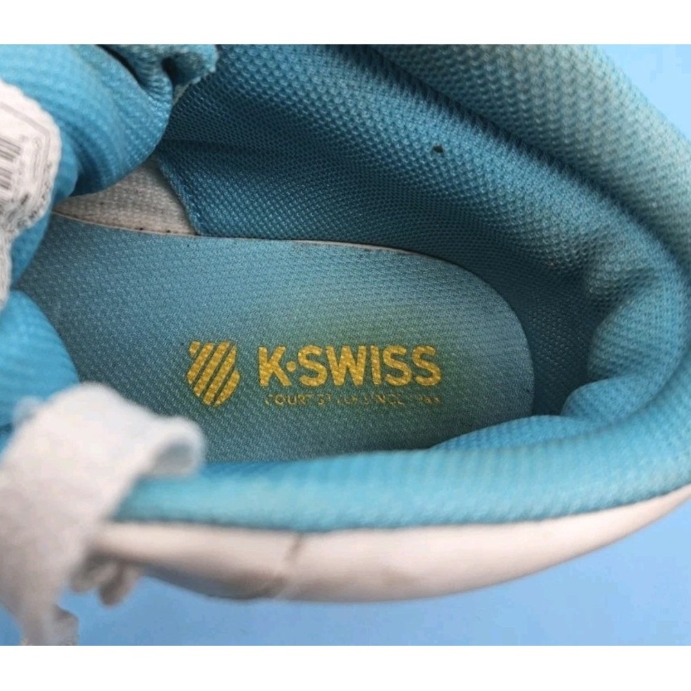K-Swiss Classic Men's Hi-Top White Sneakers Shoes Size 5.5 Rainbow - Picture 9 of 11